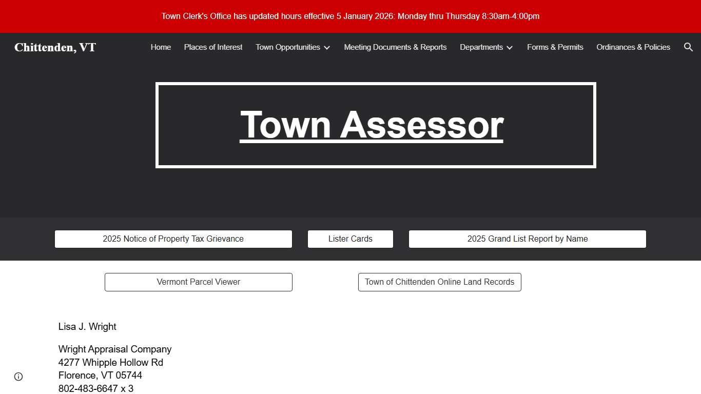 Chittenden, VT - Town Assessor