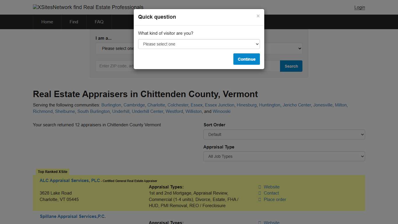 Directory of Appraisers in Chittenden County Vermont - Page 1